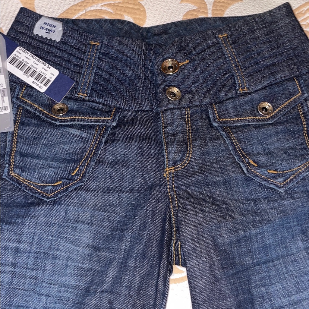 Nwt Miss Sixty Hi Waist Dark Blue Crew Trousers Size 28